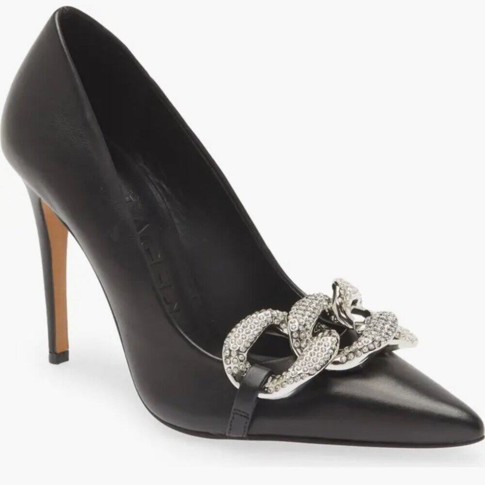 KARL LAGERFELD Calise Rhinestone Pumps Black 6M NEW